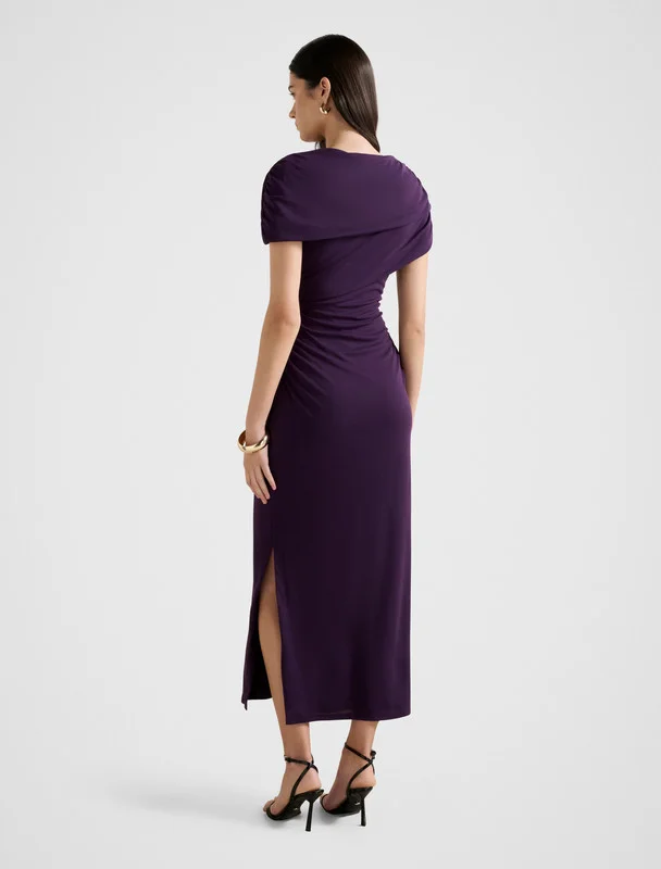 فورايفر نيو KORI Draped Short Sleeves Midi Dress